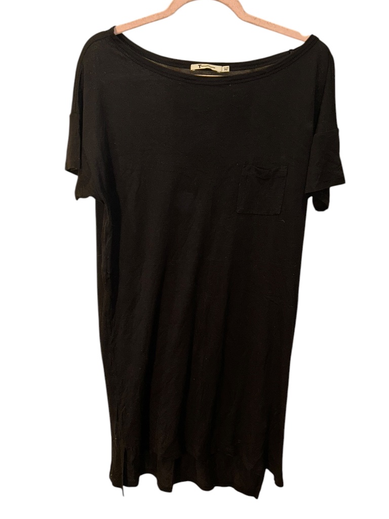 Alexander T Wang Classic Black Cotton Jersey Knit T-Shirt Dress L
